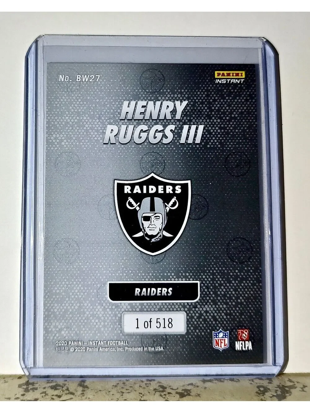 Henry Ruggs III 2020 Panini NFL #27 Black and White Rookies Raiders 1 of 518